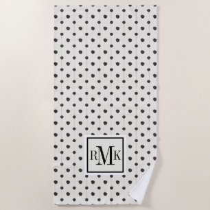 Einfacher Zeichen-Schritt drei des Monogramm- Strandtuch