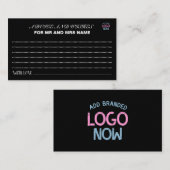 EINFACHER ZEITGENÖSSISCHER, SCHWARZER KUNDE HINWEISKARTE (Vorne/Hinten)