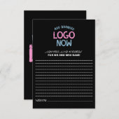 EINFACHER ZEITGENÖSSISCHER, SCHWARZER KUNDE HINWEISKARTE (Vorne/Hinten)