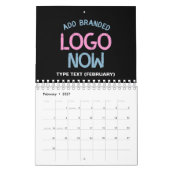EINFACHER ZEITGENÖSSISCHER, SCHWARZER KUNDE KALENDER (Feb 2027)