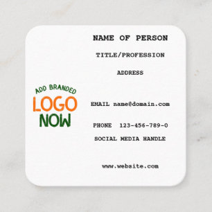 EINFACHER ZEITGENÖSSISCHER, WEISSER, SCHNELLER KUN QUADRATISCHE VISITENKARTE