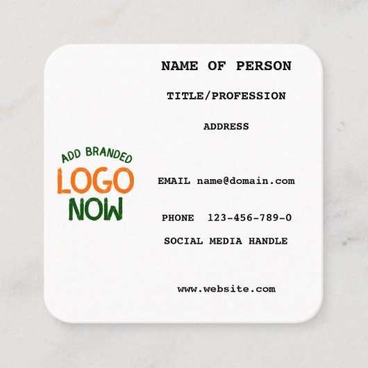 EINFACHER ZEITGENÖSSISCHER, WEISSER, SCHNELLER KUN QUADRATISCHE VISITENKARTE (Vorderseite)