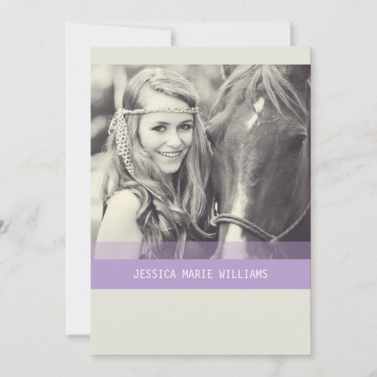 Einfacher Zickzack Abschluss| Lila Einladung (Vorderseite)