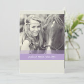 Einfacher Zickzack Abschluss| Lila Einladung (Stehend Vorderseite)