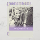 Einfacher Zickzack Abschluss| Lila Einladung (Vorne/Hinten)