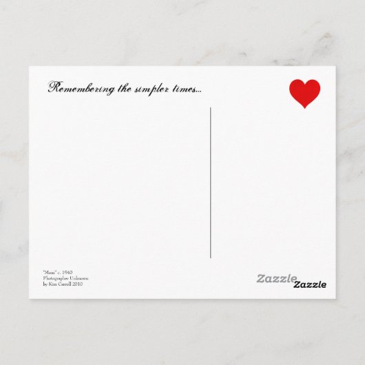 Einfachere Zeiten Postkarte (Rückseite)