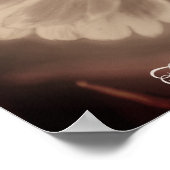 Einfachere Zeiten Sepia Zinnia Blume Nostalgie Poster (Ecke)