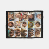 Einfaches 15-Foto-Collagenraster Fleecedecke (Vorderseite (Horizontal))