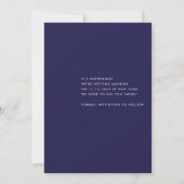 Einfaches 1 Foto fett Navy Blue and White Wedding Save The Date (Rückseite)
