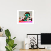 Einfaches 1-Foto-Vollformat - Skripttext-Overlay Poster (Heimbüro)