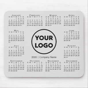 Einfaches 2020 Calendar Business Company Logo auf Mousepad