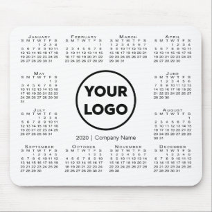 Einfaches 2020-Calendar-Firmenlogo Mousepad