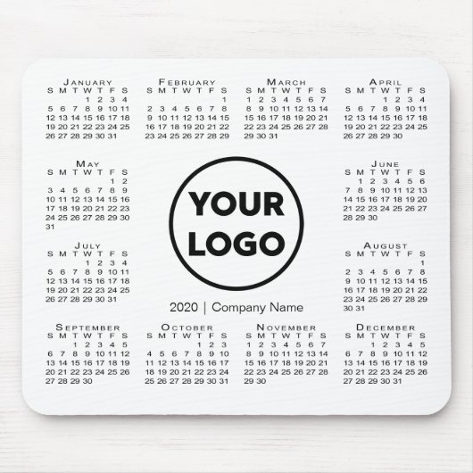 Einfaches 2020-Calendar-Firmenlogo Mousepad (Vorne)
