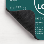 Einfaches 2022-Calendar-Business-Logo auf blau-grü Mousepad (Ecke)