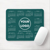 Einfaches 2022-Calendar-Business-Logo auf blau-grü Mousepad (Mit Mouse)