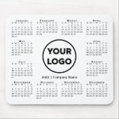 Einfaches 2022-Calendar-Firmenlogo Weiß Mousepad (Vorne)