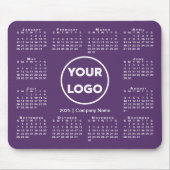 Einfaches 2025-Calendar-Business-Logo auf Lila Mousepad (Vorne)