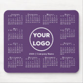 Einfaches 2026-Calendar-Business-Logo auf Lila Mousepad (Vorne)