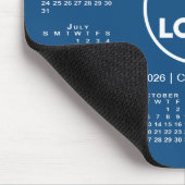 Einfaches 2026-Kalender-Geschäftslogo auf Blau Mousepad (Ecke)