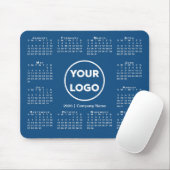 Einfaches 2026-Kalender-Geschäftslogo auf Blau Mousepad (Mit Mouse)