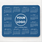 Einfaches 2027-Kalender-Geschäftslogo auf Blau Mousepad (Vorne)