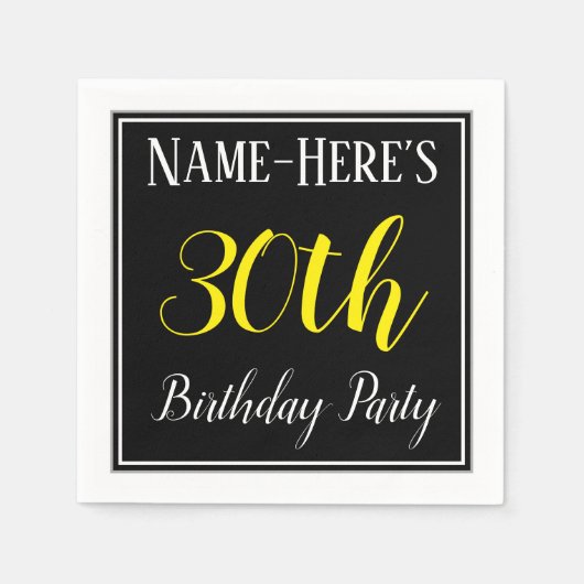 Einfaches, 30. Geburtstag Party mit Individuelle N Serviette (Vorderseite)