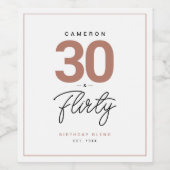 Einfaches 30 Kokettes Personalisiertes Weinlabel Weinetikett (Einzelnes Label)