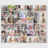 Einfaches 42-Foto-Collage-Geschenkpapier Geschenkpapier (Flach)