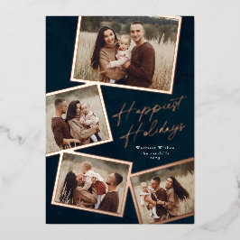 Einfaches 4-Foto-Collage-Skript Folien Feiertagskarte