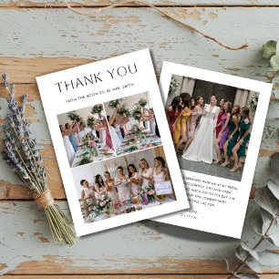 Einfaches 4-Foto-Hochzeiten-Brautparty Dankeskarte