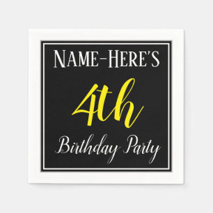 Einfaches, 4. Geburtstags-Party mit Individuelle N Serviette