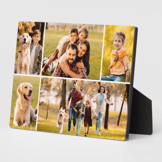 Einfaches 5-Foto Collage-Foto Fotoplatte (Seite)