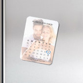 Einfaches 5-Row-Kalender-Foto Save the Date Hochze Magnet