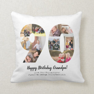 Einfaches 90er Zahlen Foto Collage individuelles G Kissen