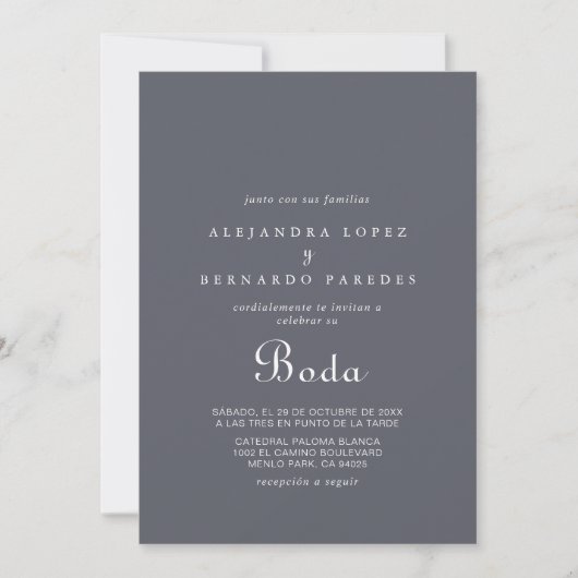 Einfaches Abend Boho Boda Wedding Einladung (Vorderseite)