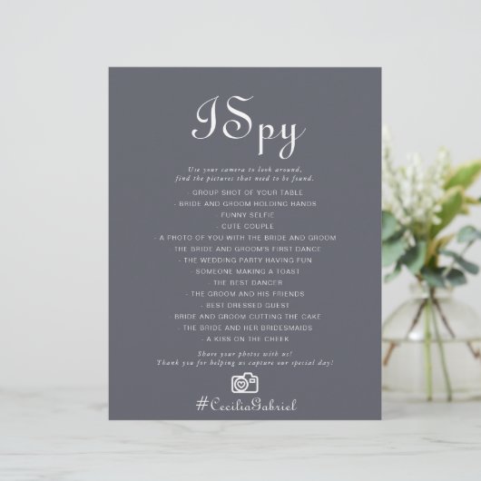 Einfaches Abend Boho I Spy Wedding Game (Stehend Vorderseite)