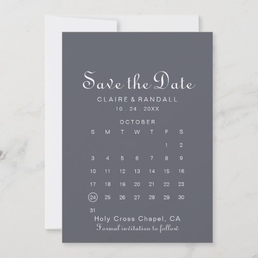 Einfaches Abend Boho Save the Date Kalender (Vorderseite)