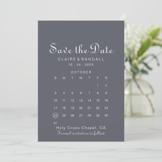 Einfaches Abend Boho Save the Date Kalender (Stehend Vorderseite)
