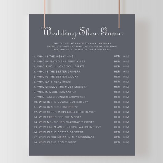 Einfaches Abend Boho Wedding Shoe Game