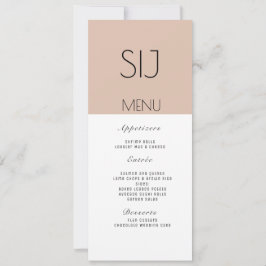 Einfaches Abendessen mit dem Hochzeitlogo Tan-Menü Feiertagskarte