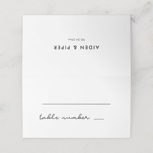 Einfaches Abendessen Platzkarte (Außenseite Aufgefaltet)