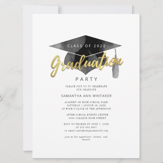 Einfaches Abschluss 2025 Minimalistisch Grad Party (Vorderseite)