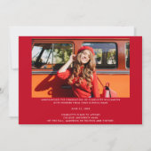 Einfaches Abschluss 2025 Red White Grad Foto Ankündigung (Rückseite)