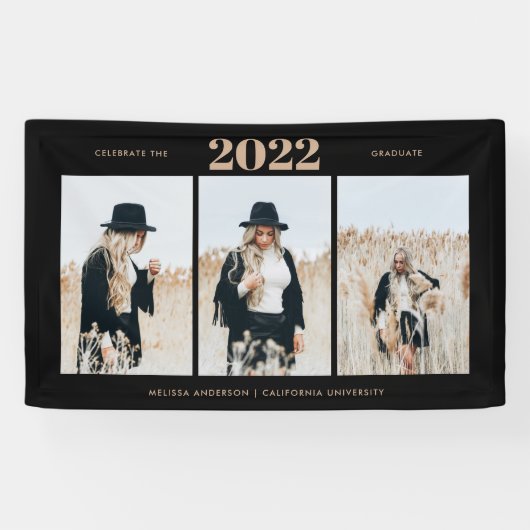 Einfaches Abschluss 3 Foto Banner (Horizontal)