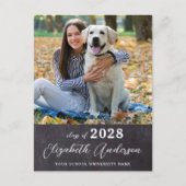 Einfaches Abschluss-Chalkboard-Graduate-Foto Einladungspostkarte (Vorderseite)