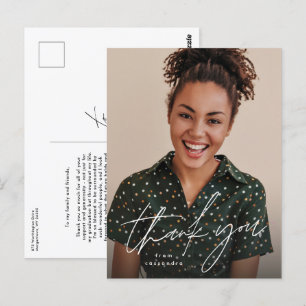 Einfaches Abschluss danke Foto Postkarte