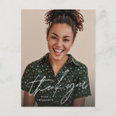 Einfaches Abschluss danke Foto Postkarte (Vorderseite)