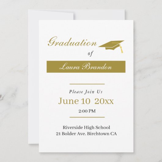 Einfaches Abschluss Einladung (Vorderseite)