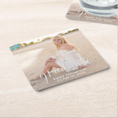 Einfaches Abschluss Foto Elegant Minimalistisch Rechteckiger Pappuntersetzer (angewinkelt)