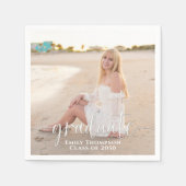 Einfaches Abschluss Foto Elegant Minimalistisch Serviette (Vorderseite)